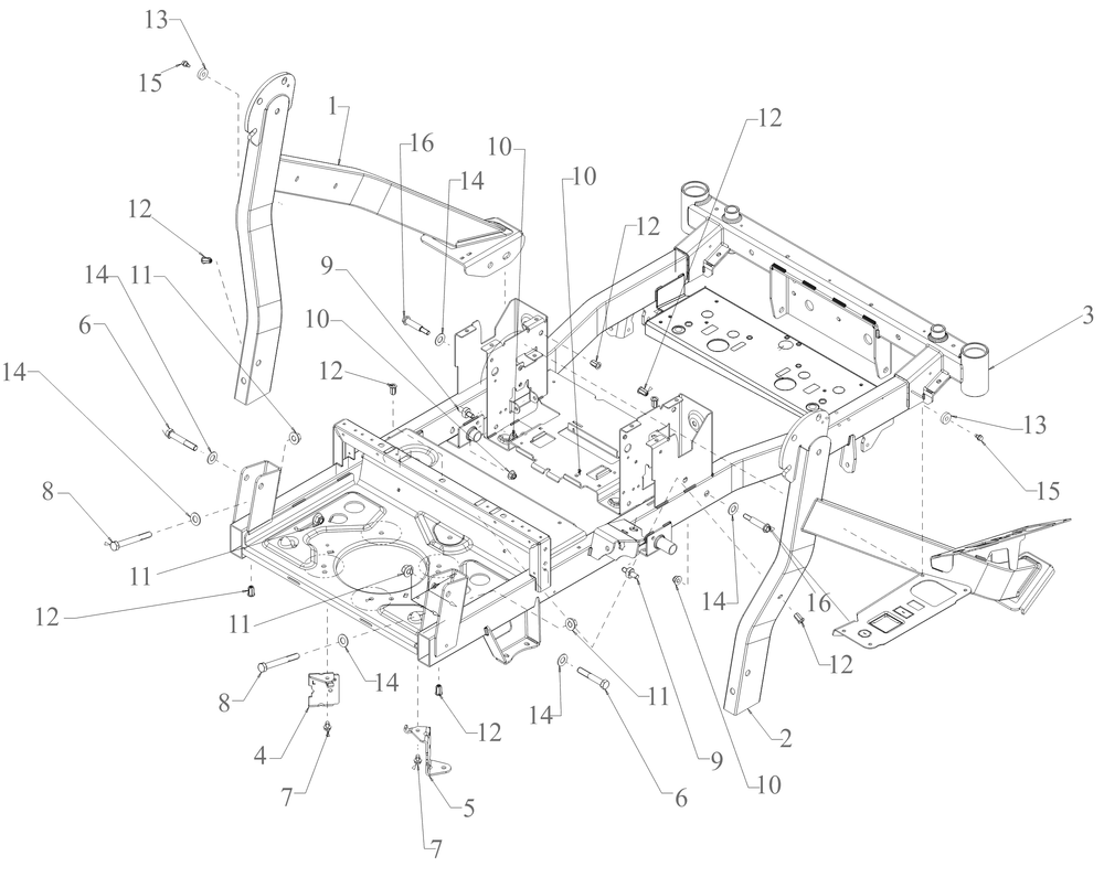 Frame Diagram and Parts List for ZTXS4-54KH (47RSCAB7A10)(2023) Cub Cadet Lawn Tractor